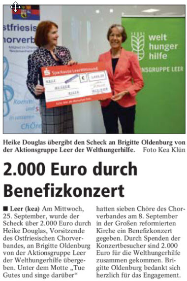 2.000 Euro durch Benefizkonzert