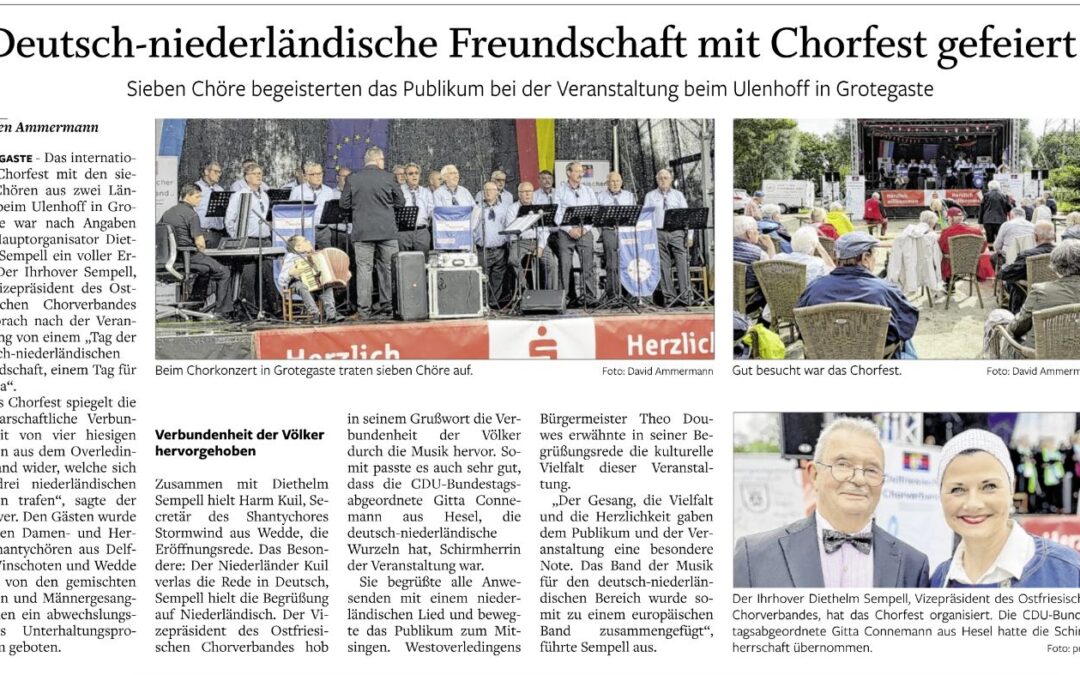 Deutsch-niederländische Freundschaft mit Chorfest gefeiert