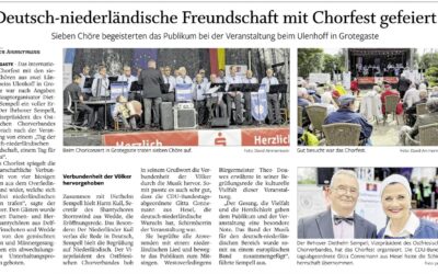 Deutsch-niederländische Freundschaft mit Chorfest gefeiert