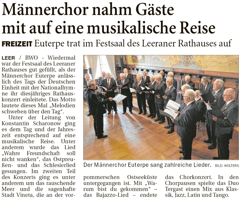 Männerchor Euterpe gab Konzert