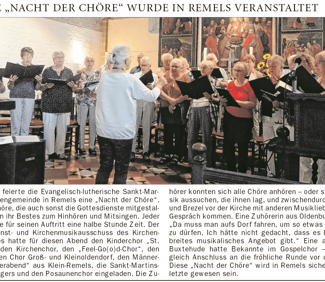 Nacht der Chöre in Remels