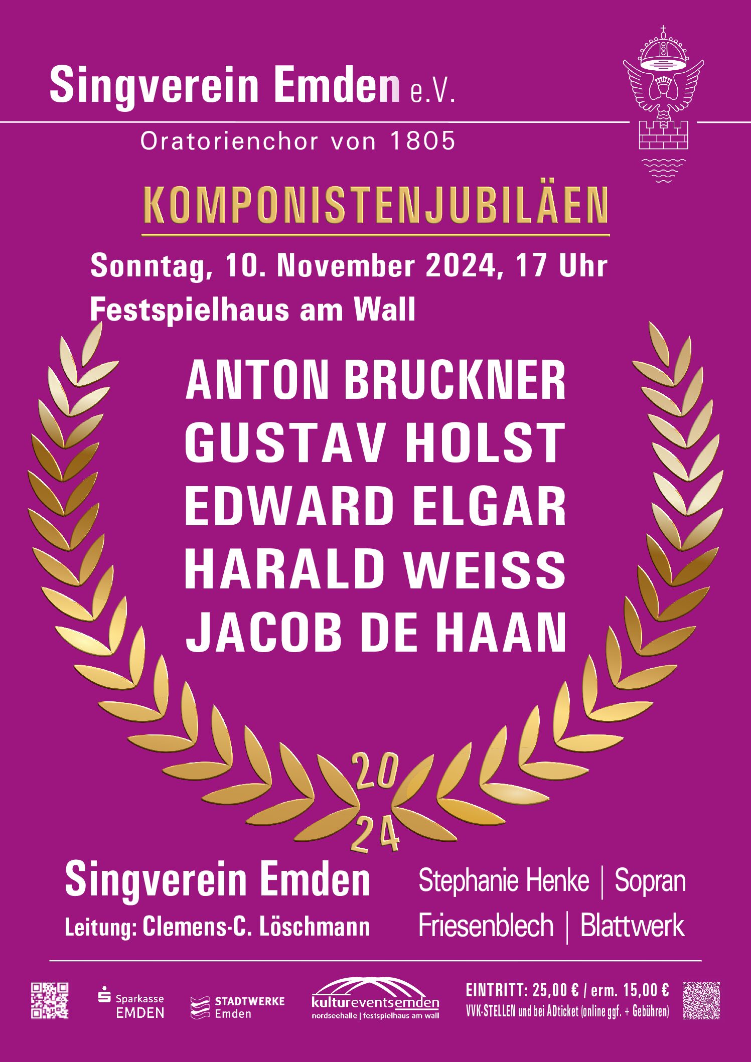 Komponisten Jubiläen mit Singverein Emden e. V.